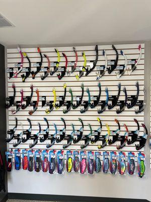 Wall of snorkels