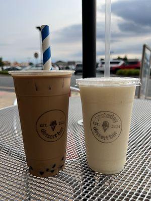 Chai bubble tea & pina colada smoothie