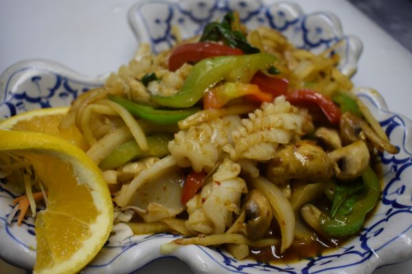 Thai Hut Squids- pan fried squid with Thai chili sauce