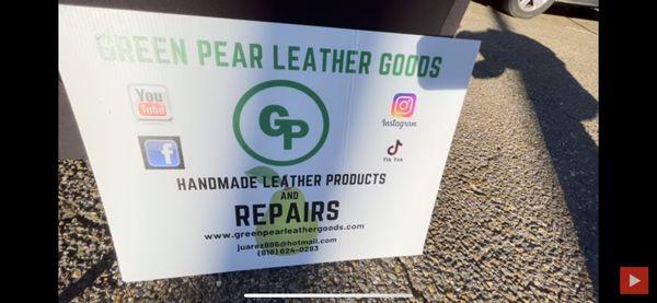 Green Pear Leather Goods brand and information on how to get in contact with Green Pear Leather Goods!