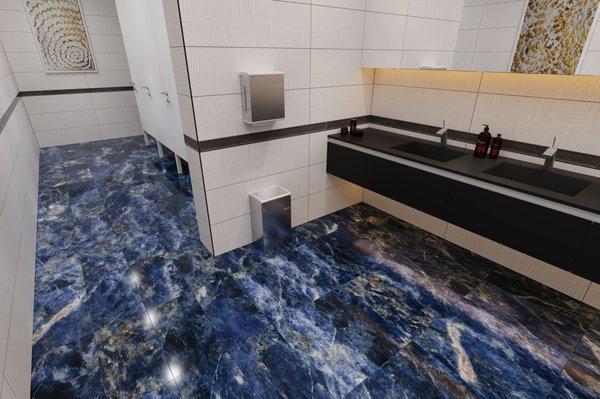 Parkview™ glazed porcelain tile in Blue (floor)