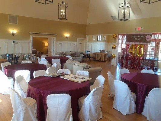 This was a 40th Birthday party for a client at twin lakes Clubhouse in Cary, 2017.