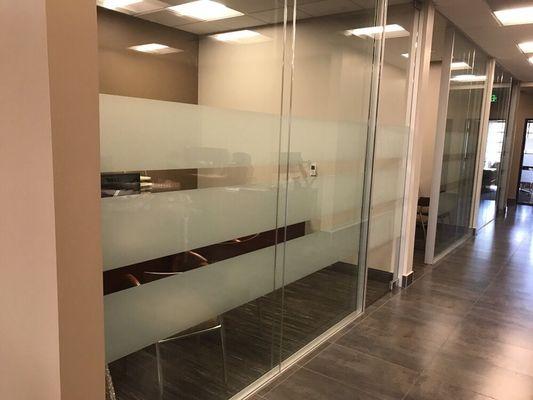 Adding frost to office windows can add the perfect amount of privacy, while still maintaining a great look!