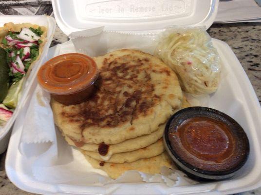 The pupusas are huge! And very delicious.