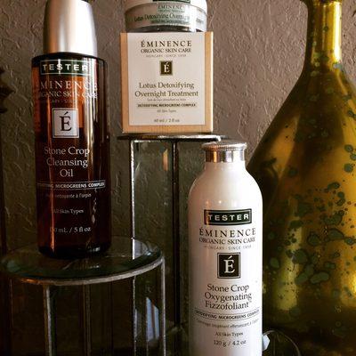 The latest from Eminence Organic Skin Care...samples & testers at L'Unica!