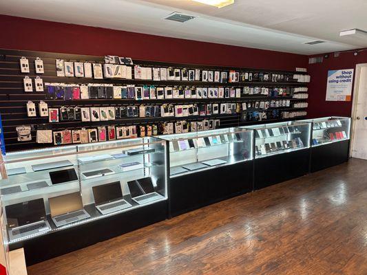 Lots of different phones, computer, tablets, cases etc in stock!