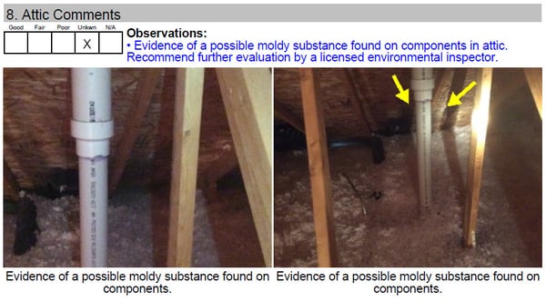 Mike took pictures of all issues that we should be aware of. Added arrows to point out the exact location and recommended next steps.