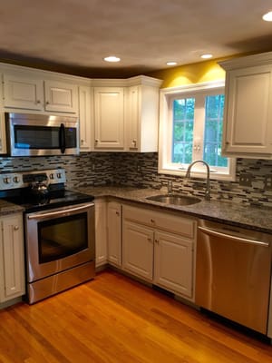 Older oak cabinets made gorgeous and modern!