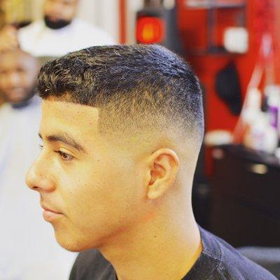 Bald mid fade with a line up...$25