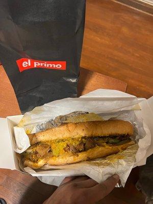 VEGAN Clayton Cheesesteak and Large Fries