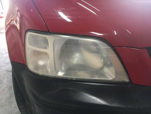 BEFORE A HEADLIGHT RESTORATION