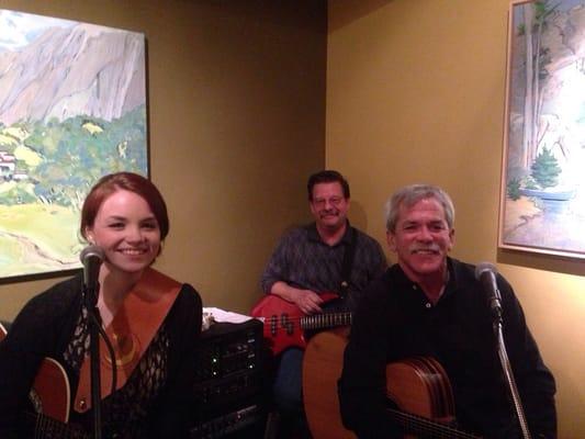 The Sheehy's, Doug and Meg and Doug's good friend John Friday night at the Drunk Brush in Quincy, Ca.