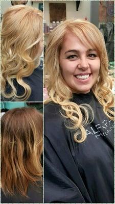 Before and after... blonde bombshell