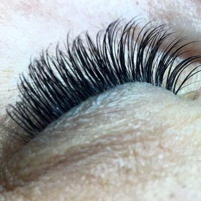 A full set of natural lashes