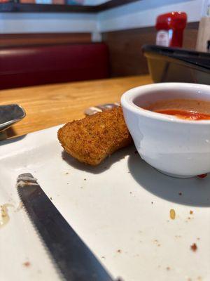 Mozzarella sticks: very bitter