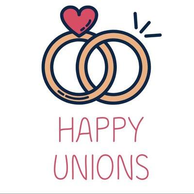 Logo for Happy Unions. Wedding Officiant services