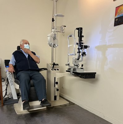 My Dad getting eye exam :)