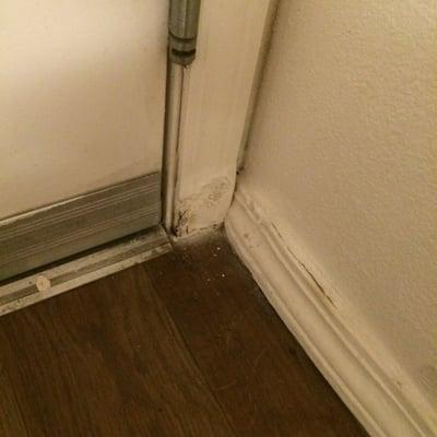 Cracker baseboards and filthy at that