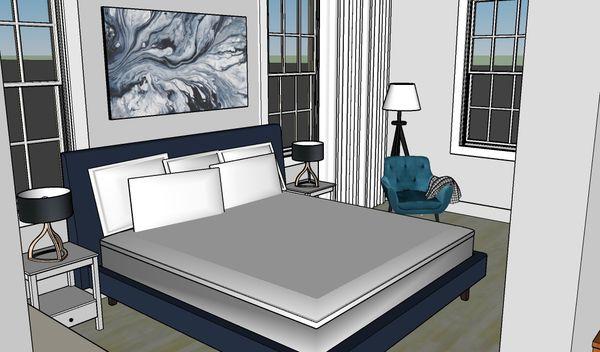 Master Bedroom. 
 Proposed Rendering