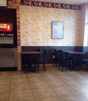 Storefront style dining area