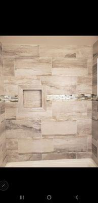 Tile shower wall