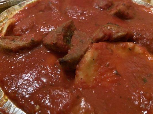 Ravioli with Meatball Platter