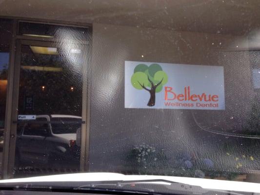 The view of the Bellevue wellness dental from the parking lot.