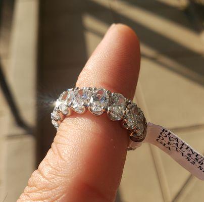 6.50 ct oval eternity ring