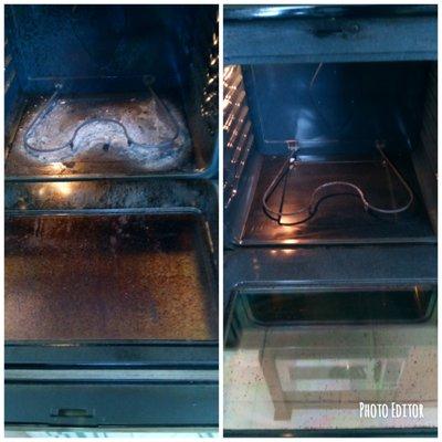 Before and after Oven Cleaning