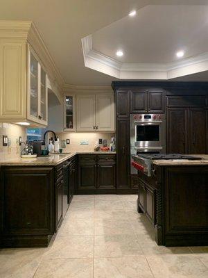 Kitchen with new cabinets, tile, Quartz counters, Kohler sink/fixtures, SubZero and Wolf Appliances