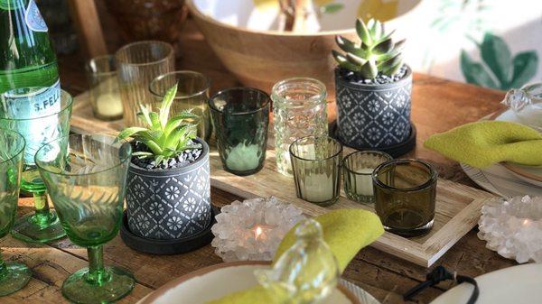 Entertaining essentials including tableware + candles