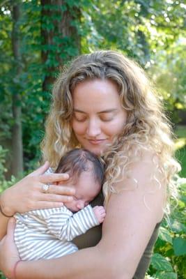 Britt and another one of her doula babies, just 2 weeks after birth.