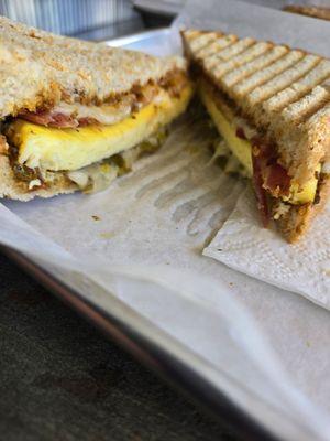 Spicy HOB breakfast sandwhich on sourdough