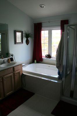 Photograph taken in 2013 by Kit from Long Foster Real Estate. Light Blue Bathroom.