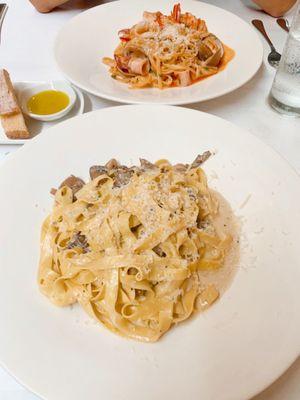 Tagliatelle ai Funghi and pescatore