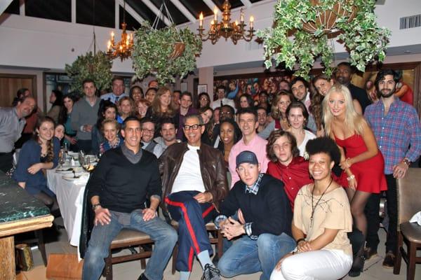 Jeff Goldblum, Tony Savant and the students of Playhouse West-Philadelphia at a school event in New York City, December, 2013.