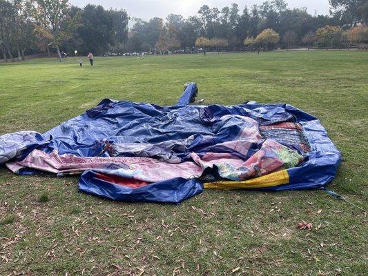 Collapsed bounce house - this happened with children inside.