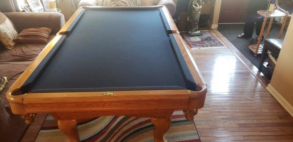 Unassembled and reassembled pool table, great job..professional outcome.