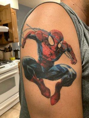 Spider-Man in the healing phase