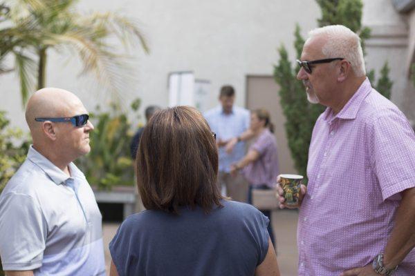 After worship on the patio