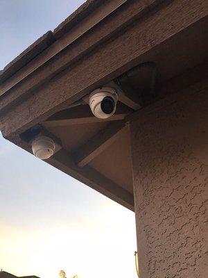 3.0 Megapixel HD Eyeball Style Cameras mounted on Custom Fab Junction Boxes w/ Flex Conduit (Professional Installation)