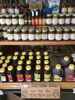 Locally made jams, juices and salsas