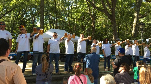 Stein holding competition at Oktoberfest '16