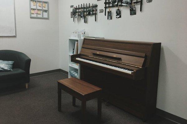 Studio A: Piano Lessons, Guitar Lessons, Bass Lessons, Music Theory Lessons.