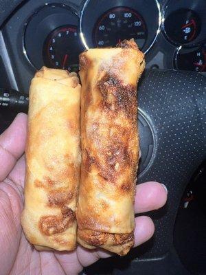 Huge burnt "Vietnamese" egg rolls