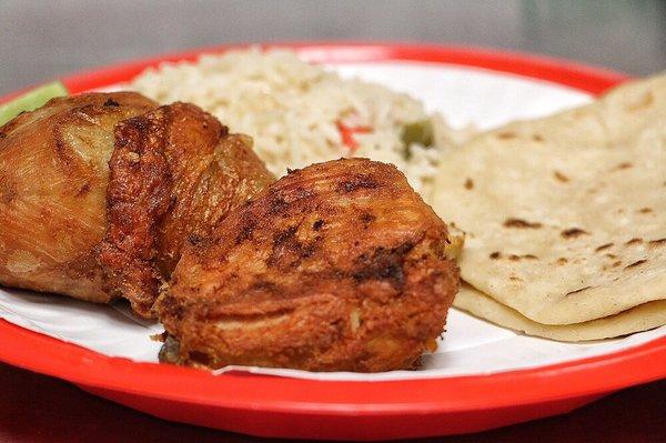 Our Homemade Salvadoran Chicken Soup comes with a side of rice and 2 tortillas