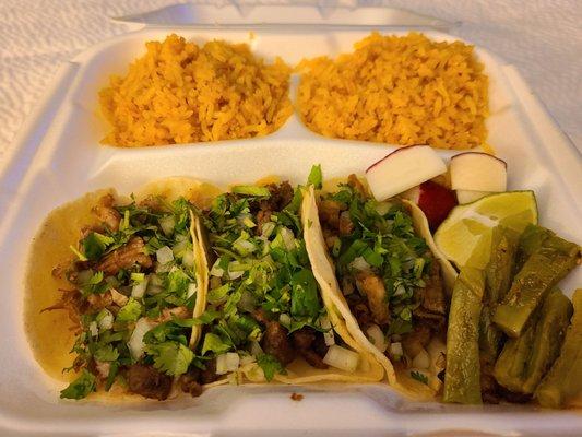 3 variety meat tacos