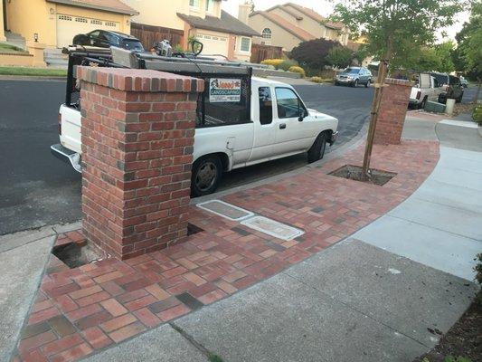 Brick pillar and sidewalk pt. 2