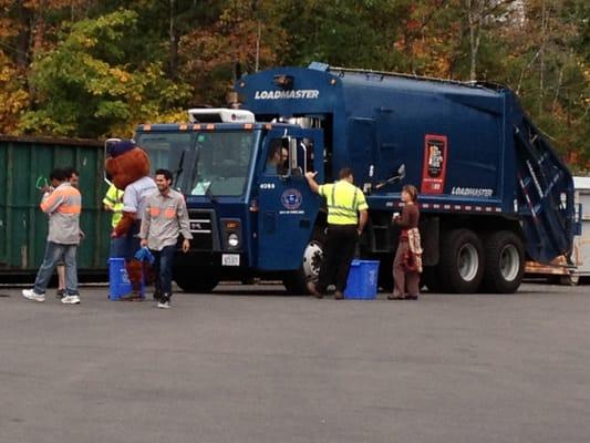 Visitors to the ecomaine Open House got a chance to get behind the wheel of a Recycling Collection truck.