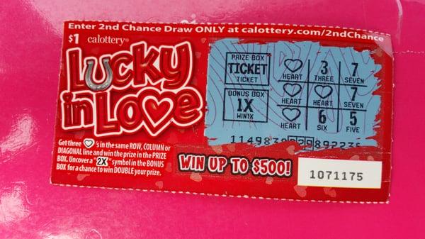 Here at 7-11 picking up my free lotto ticket!!!  : )